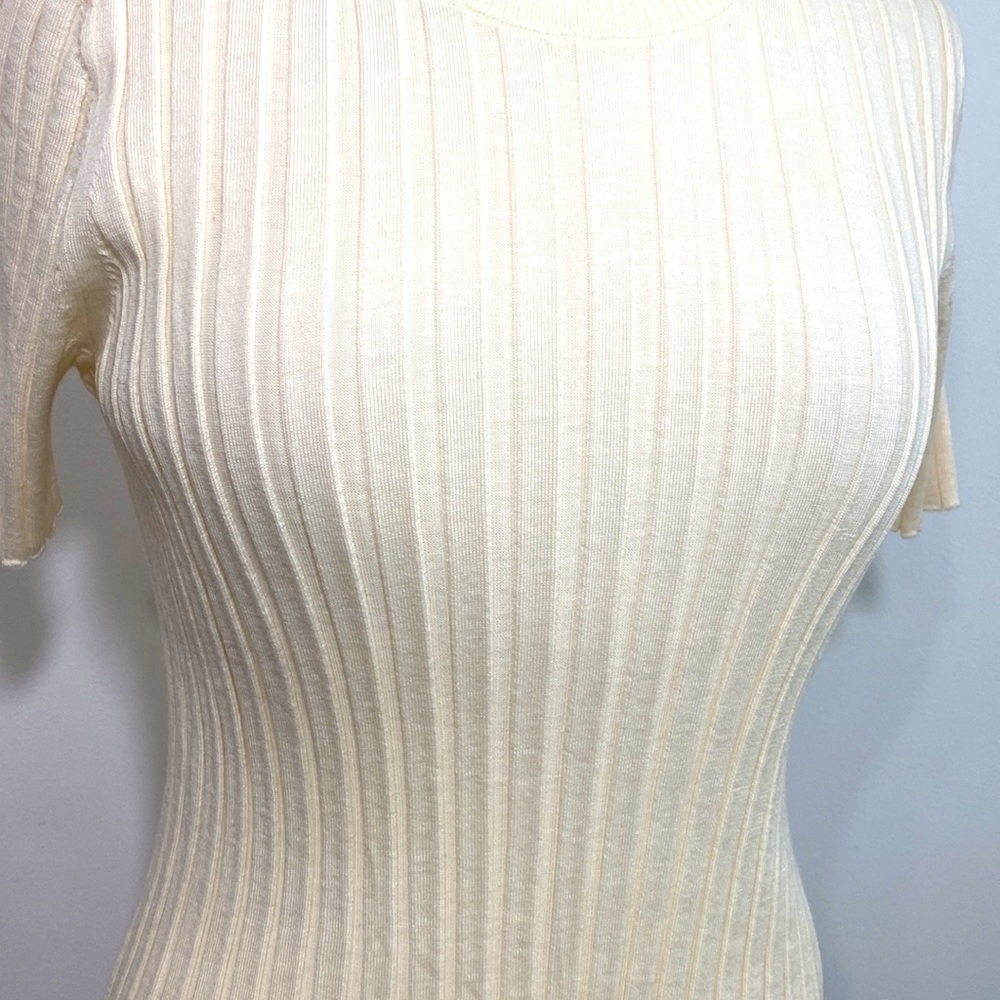 Helmut Lang Fine Ribbed Wool Crewneck Sweater Top Size Large - Picture 2 of 7